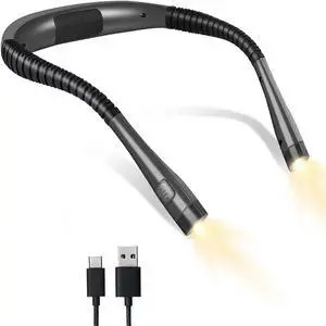 Ecocleanpath Rechargeable LED Neck Reading Light, 3 Colors & 6 Brightness, Bendable Arms, Hands-Free for Reading Anywhere Ecocleanpath Rechargeable LED Neck Reading Light, 3 Colors & 6 Brightness, Bendable Arms, Hands-Free for Reading Anywhere