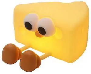 Ecocleanpath USB Rechargeable Kids Night Light Lamp - Cute Toaster Design, 2 Light Modes, Portable Nursery & Bedroom Decor (Yellow)