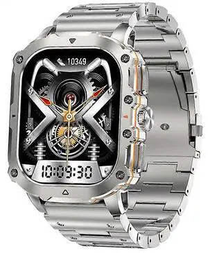 Ecocleanpath Smartwatch with Bluetooth Calling, 123 Sports Modes, Heart Rate & Blood Oxygen Monitor, Rugged Silver