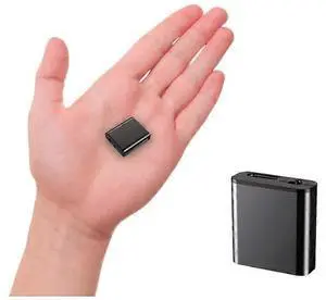 Ecocleanpath Magnetic Mini Voice Activated Recorder - 32GB DSP Noise Reduction, 18H Battery, Coin-Sized Black