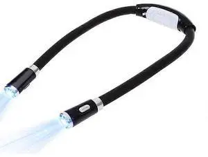 Ecocleanpath U-Shaped 4 LED Neck Reading Light, 3 Modes Hands-Free Book Lamp for Bed & Travel (Black)