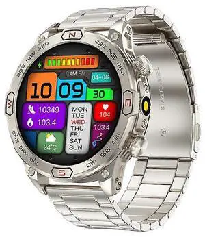 Ecocleanpath Smartwatch with AMOLED Screen, Bluetooth Calling, Health Monitoring & Sports Tracking (Silver)