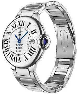 Ecocleanpath Silver Smartwatch with Bluetooth Calling, 1.32" HD Screen, Heart Rate & Health Monitoring