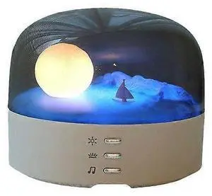 Ecocleanpath Moon Atmosphere Lamp & Bluetooth Speaker - Color-Changing LED Night Light, USB Rechargeable for Bedroom & Dorm