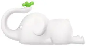 Ecocleanpath Cute Elephant Night Light - 3-Level Dimmable, USB Rechargeable, Timer, Nursery Lamp for Kids (White)