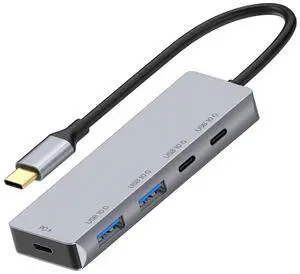 Ecocleanpath USB C 3.2 Hub 4-Port 10Gbps with 100W PD Charging for MacBook, Laptops, PC