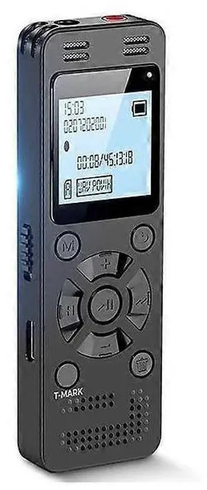 Ecocleanpath V618 Digital Voice Recorder: 9,296H Voice Activated, MP3/WAV Playback, Password Protection [Black]