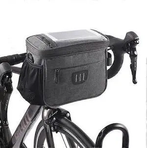 Ecocleanpath 6L Waterproof Bike Handlebar Bag, Gray Cycling Phone Holder for Mountain & Folding Bikes Ecocleanpath 6L Waterproof Bike Handlebar Bag, Gray Cycling Phone Holder for Mountain & Folding Bikes
