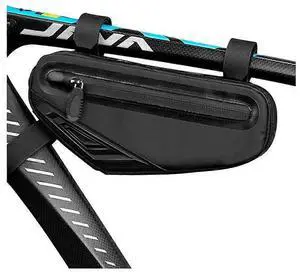 Ecocleanpath Waterproof Bike Top Tube Bag, 180g Lightweight Frame Bag for MTB/Road Bikes, Phone Holder (Black)