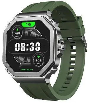 Ecocleanpath T63 Smart Watch 1.43" AMOLED, Heart Rate & Blood Oxygen Monitor, Bluetooth Calls, Green