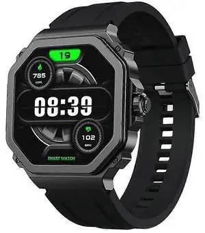 Ecocleanpath T63 Smart Watch 1.43" AMOLED, Bluetooth Calls, Heart Rate & Blood Oxygen Monitor, Multi-Sport Modes (Black)