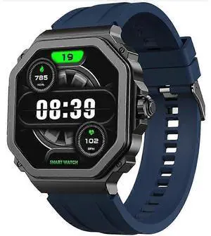 Ecocleanpath T63 Smart Watch 1.43" AMOLED, Bluetooth Calls, Heart Rate & Blood Oxygen Monitor, Blue