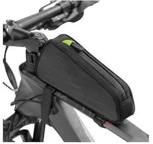 Ecocleanpath Narrow Bike Frame Bag, 1.1L Top Tube Bag with Reflective Logo - Black Ecocleanpath Narrow Bike Frame Bag, 1.1L Top Tube Bag with Reflective Logo - Black