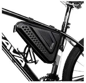 Ecocleanpath Waterproof Bike Frame Bag, Front Tube Handlebar Storage for Phones & Gear, Black