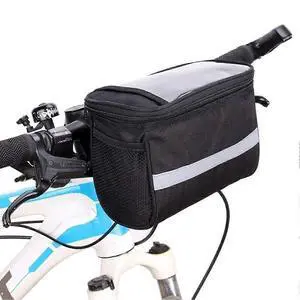 Ecocleanpath Large Waterproof Bike Handlebar Bag, 840D Polyester Cycling Pouch for Road & Mountain Bikes (Black) Ecocleanpath Large Waterproof Bike Handlebar Bag, 840D Polyester Cycling Pouch for Road & Mountain Bikes (Black)