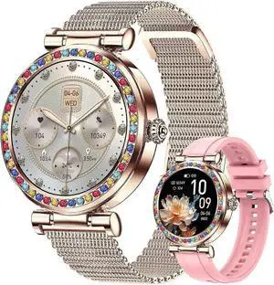 Ecocleanpath Women's Waterproof Smart Watch with Heart Rate Monitor, 5ATM Fitness Tracker & Customizable Watch Faces