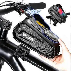 Ecocleanpath Waterproof Bike Frame Bag with Phone Touchscreen Window & Quick Release - Large Capacity, Black Ecocleanpath Waterproof Bike Frame Bag with Phone Touchscreen Window & Quick Release - Large Capacity, Black