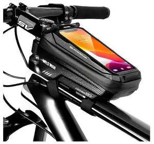 Ecocleanpath Waterproof Bike Phone Mount Bag, 6.5" Large Capacity Top Tube Pouch with Touch Screen (Black) Ecocleanpath Waterproof Bike Phone Mount Bag, 6.5" Large Capacity Top Tube Pouch with Touch Screen (Black)