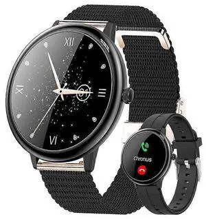 Ecocleanpath R8 Women's Smart Watch with Heart Rate Monitor, 21 Sports Modes, IP67 Waterproof, Black