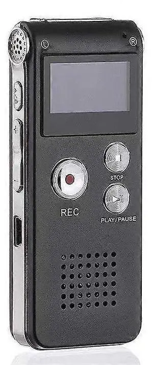 Ecocleanpath 8GB 650HR Digital Voice Recorder & MP3 Player - Rechargeable, Portable, Black