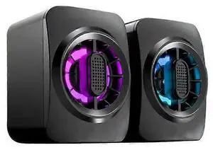 Ecocleanpath Portable Mini RGB Speaker with Subwoofer, USB Powered for PC/Laptop, Black