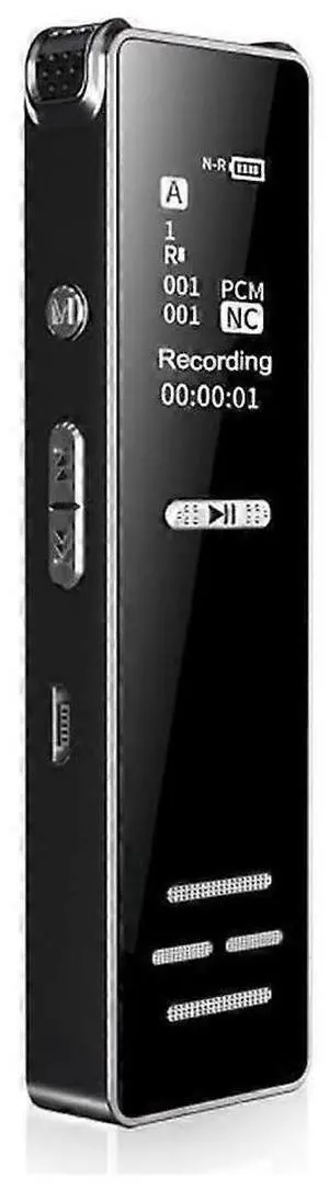 Ecocleanpath 8GB Voice Control Digital Recorder & MP3 Player - 1200 Min HD Recording, Black