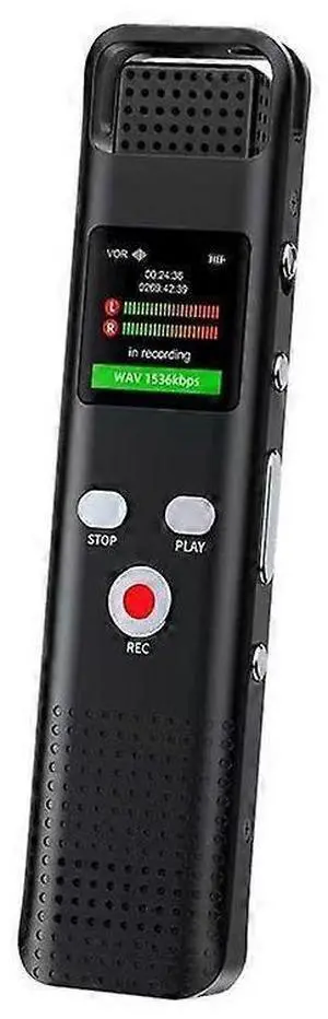 Ecocleanpath 64GB Voice Activated Recorder with Noise Cancellation, 22H Battery & Password Lock - Black