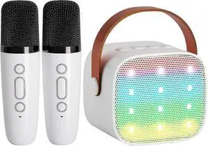 Ecocleanpath Portable Karaoke Machine with 2 Wireless Mics, Bluetooth Speaker for Kids & Adults, LED Lights, Birthday Gift Ecocleanpath Portable Karaoke Machine with 2 Wireless Mics, Bluetooth Speaker for Kids & Adults, LED Lights, Birthday Gift