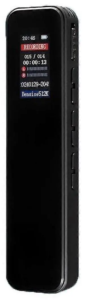 Ecocleanpath 64GB Voice Activated Audio Recorder for Lectures & Meetings - 4650H Playtime, MP3 Player, Password Lock [Black]