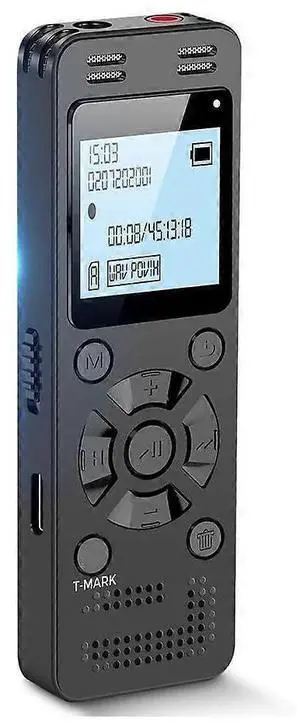 Ecocleanpath V618 Digital Voice Recorder with 9296H Battery & Voice Activation for Lectures & Meetings [Black]