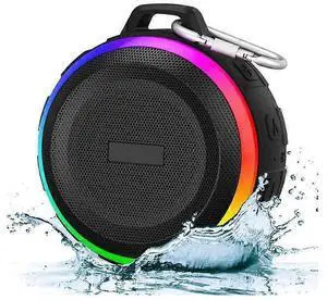 Ecocleanpath IPX7 Waterproof Bluetooth Shower Speaker with Dynamic Lights, Wireless Stereo & Suction Cup (Black) Ecocleanpath IPX7 Waterproof Bluetooth Shower Speaker with Dynamic Lights, Wireless Stereo & Suction Cup (Black)