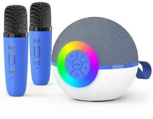 Ecocleanpath Portable Karaoke Machine with Microphone & LED Lights - Bluetooth Speaker for Kids & Adults, Ideal Christmas/Birthday Gift