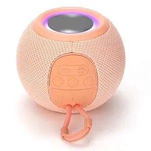Ecocleanpath Mini Portable Bluetooth Speaker, Pink Fabric Rechargeable Wireless Speaker for Home Dorm Party