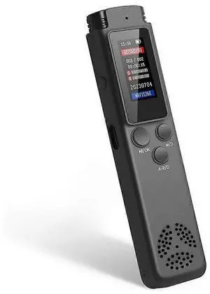 Ecocleanpath 64GB Voice Activated Recorder with Playback, USB Rechargeable, Variable Speed, MP3/WAV, Black
