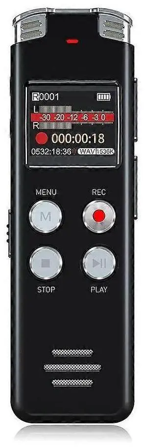 Ecocleanpath 64GB USB Rechargeable Voice Recorder with Voice Activation & MP3 Playback | Clear 1536kbps Audio