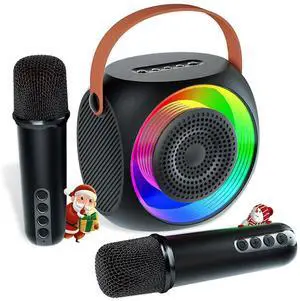 Ecocleanpath Kids Karaoke Machine with 2 Wireless Mics, Bluetooth Speaker & LED Lights | Portable Party Gift