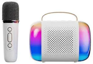 Ecocleanpath Mini Karaoke Machine with Wireless Mic, Bluetooth Speaker, RGB Lights for Kids & Adults