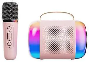 Ecocleanpath Mini Karaoke Machine with Wireless Mic, Bluetooth Speaker, RGB Lights for Kids & Adults