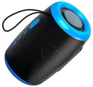 Ecocleanpath Black Portable Bluetooth Speaker with TWS, IPX5 Waterproof, Colorful Lights & Type-C/TF Card Support