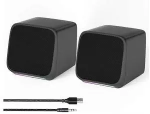 Ecocleanpath USB Powered Computer Speakers with 3.5mm Aux, Compact Hi-Fi Sound for PC, Laptop & Phone (Black) Ecocleanpath USB Powered Computer Speakers with 3.5mm Aux, Compact Hi-Fi Sound for PC, Laptop & Phone (Black)