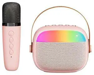 Ecocleanpath Bluetooth Karaoke Machine with Wireless Mic & LED Lights, Portable Speaker for Kids Adults Home Party
