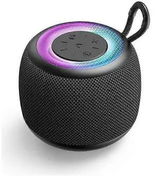 Ecocleanpath Portable Bluetooth 5.3 Speaker with RGB Lights, Stereo Sound, IPX5 Waterproof & Dual Pairing - Compact Travel Speaker (Black)