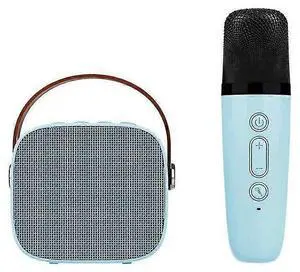 Ecocleanpath Portable Karaoke Machine with Wireless Microphone | Bluetooth Speaker for Kids & Adults | Blue