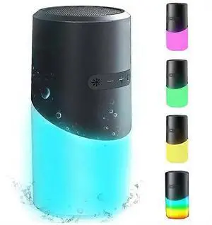 Ecocleanpath Portable Bluetooth Speaker with RGB Lights, IPX5 Waterproof, TWS Pairing & TF Card Support (Black)