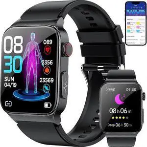 Ecocleanpath Waterproof Smart Watch with Heart Rate Monitor, 1.83" HD Screen, 20 Fitness Modes for Men & Women