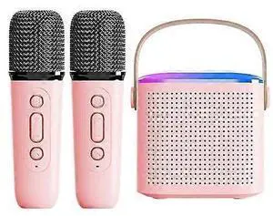 Ecocleanpath Pink Kids Mini Karaoke Machine with Wireless Microphone | Bluetooth 5.3 Speaker | Birthday Gift for Boys & Girls