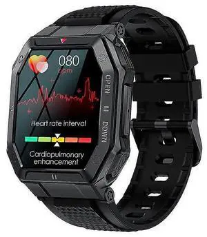 Ecocleanpath Men's Military Smartwatch 1.85" HD, Heart Rate/Sleep Monitor, 24 Sports Modes, Android/iPhone Compatible