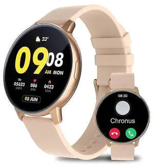 Ecocleanpath S48T Smart Watch 1.43" AMOLED, Bluetooth Call, Heart Rate & Blood Pressure Monitor - Gold