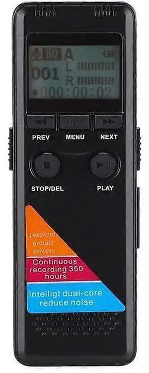 Ecocleanpath 8GB HD Voice Recorder with LCD Screen, A-B Repeat Playback, Portable MP3/MP4 Audio Recorder (Black)
