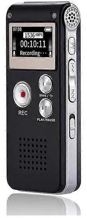 Ecocleanpath 16GB Digital Voice Recorder with Playback - USB Rechargeable Dictaphone, MP3 Player & Noise Reduction (Black)